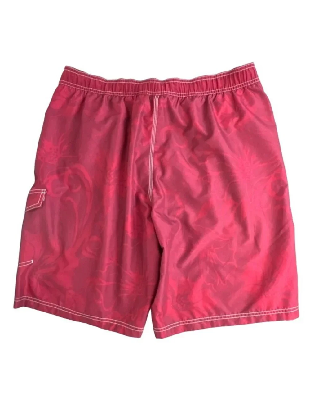 Speedo Mens Size Large Red Floral Watermark E-Board Shorts EUC